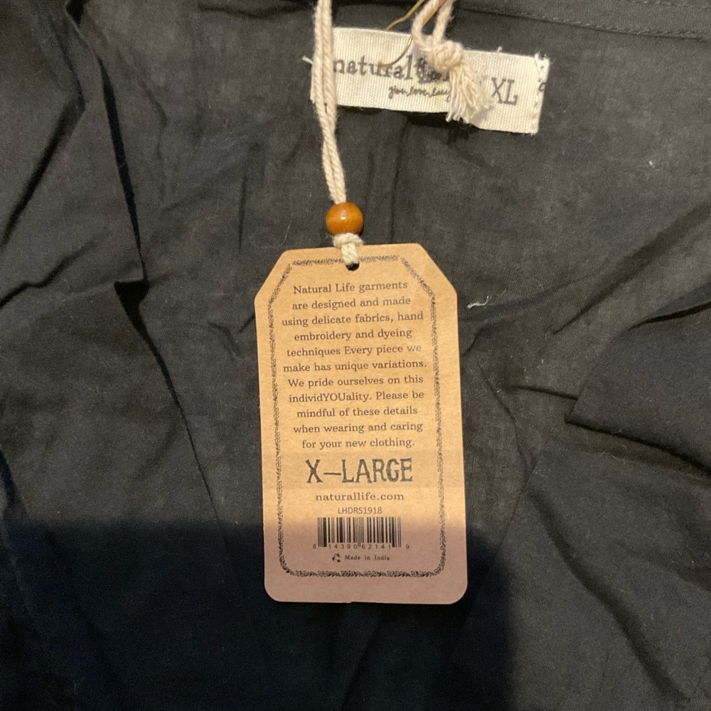 NATURAL LIFE Black Linen Blend Shirtdress - NWT